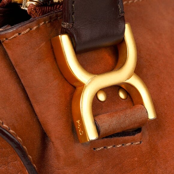 Chloe Marcie Brown Nubuck-Leather Shoulder Bag - Picture 10 of 15